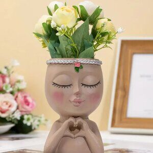 Darling Ceramic Lady Flower Pot 🧡🌾